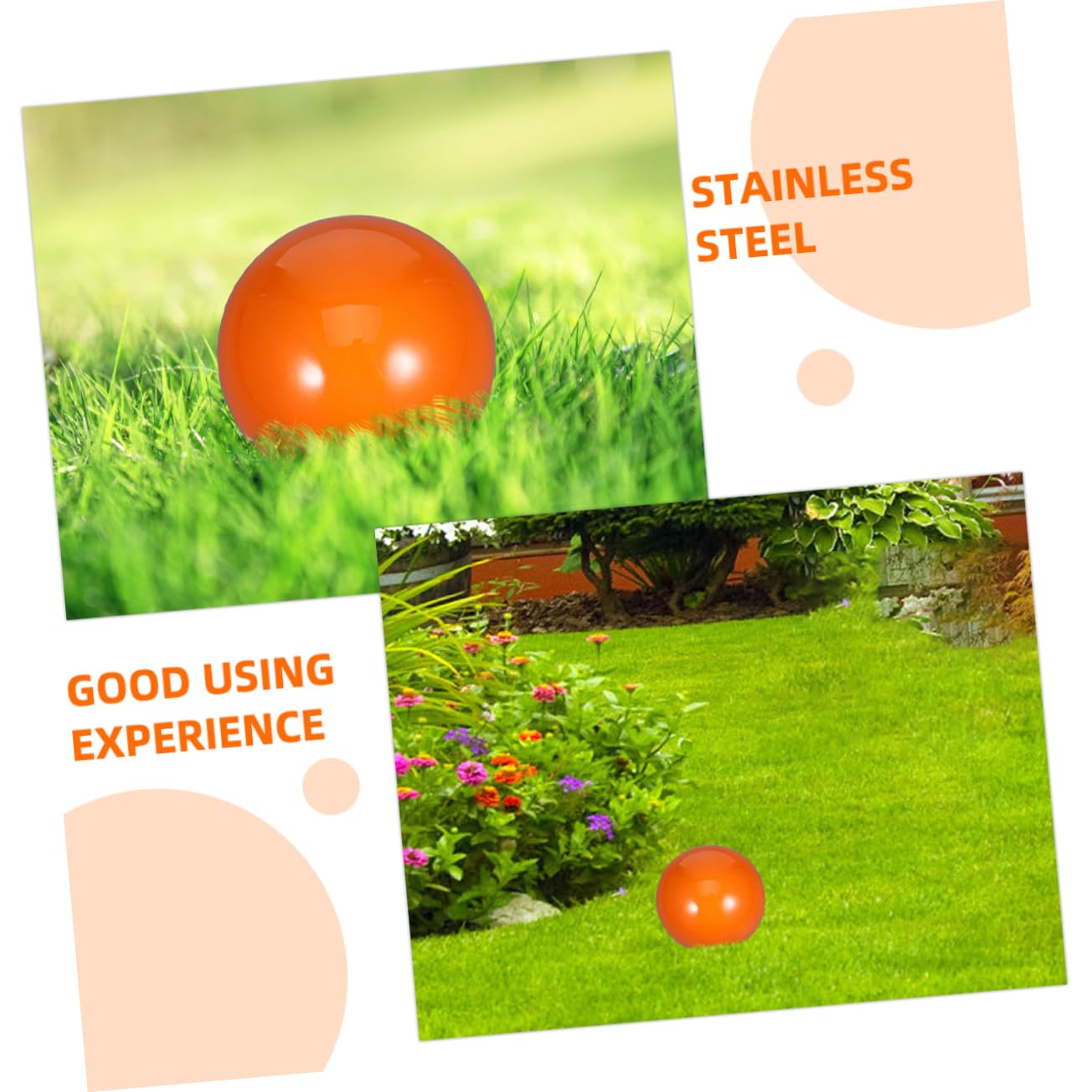 TOPBATHY Palla Specchio da Giardino in Acciaio Inox Riflettente Arancia