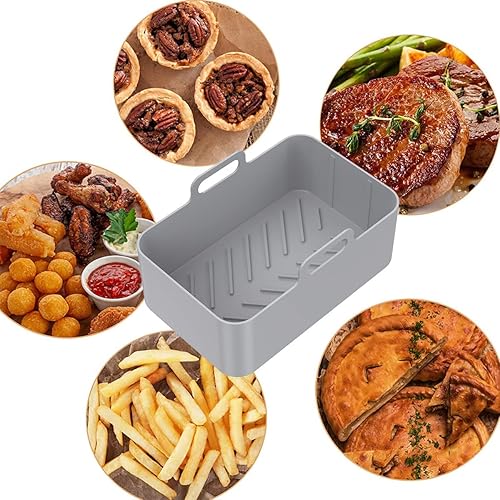 Miniatura 2 de Olla de silicona para freidora de aire doble para freidora de aire, forro de silicona reutilizable, accesorios para freidora de aire de doble cesta