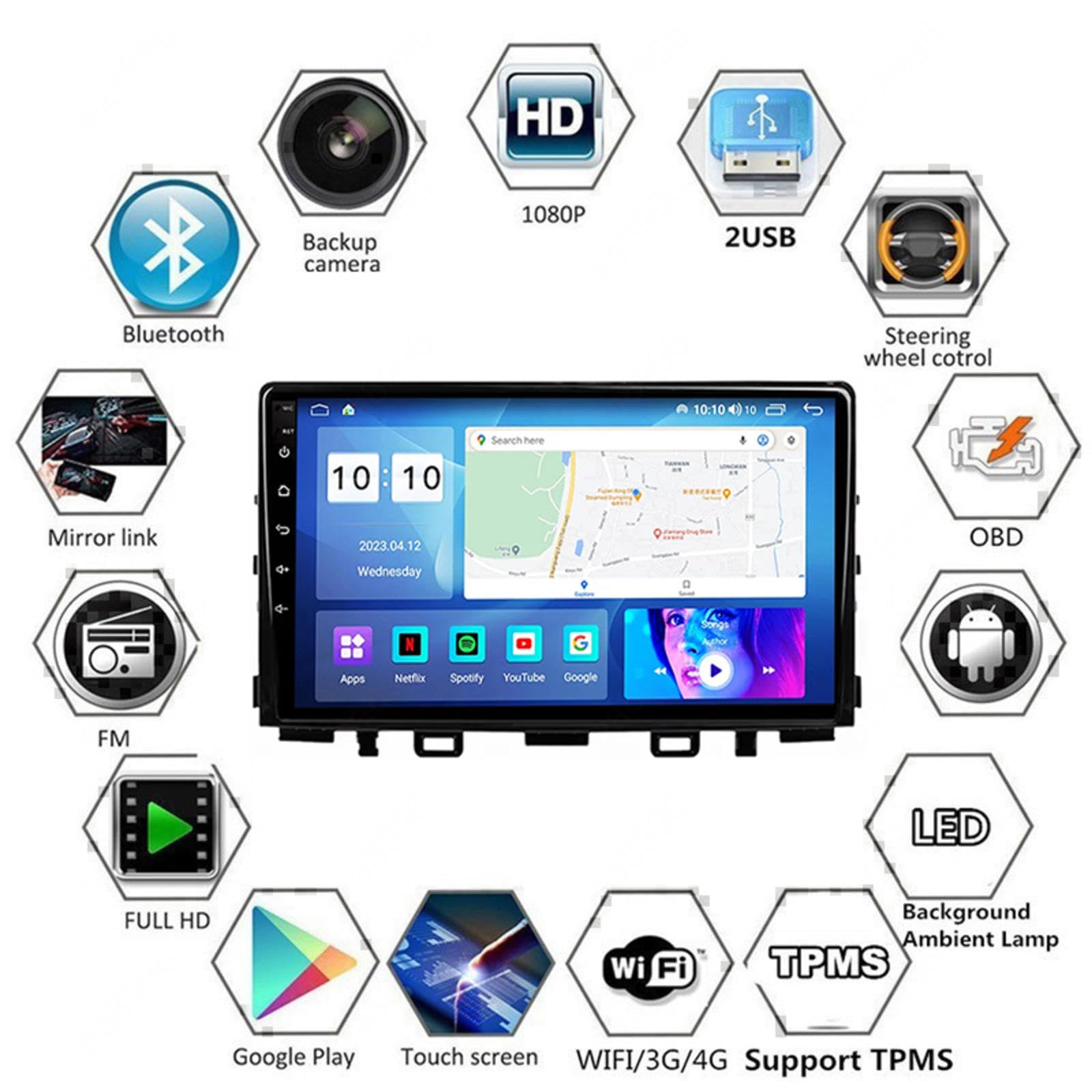 Android 15 Autoradio 9" Touchscreen Stereo Auto Per Kia stonic 2017-2022 Plug-and-play Con Bluetooth Navigatore Gps Collegamento Specchio Comandi Al Volante Wifi 4g Dual Usb,M105