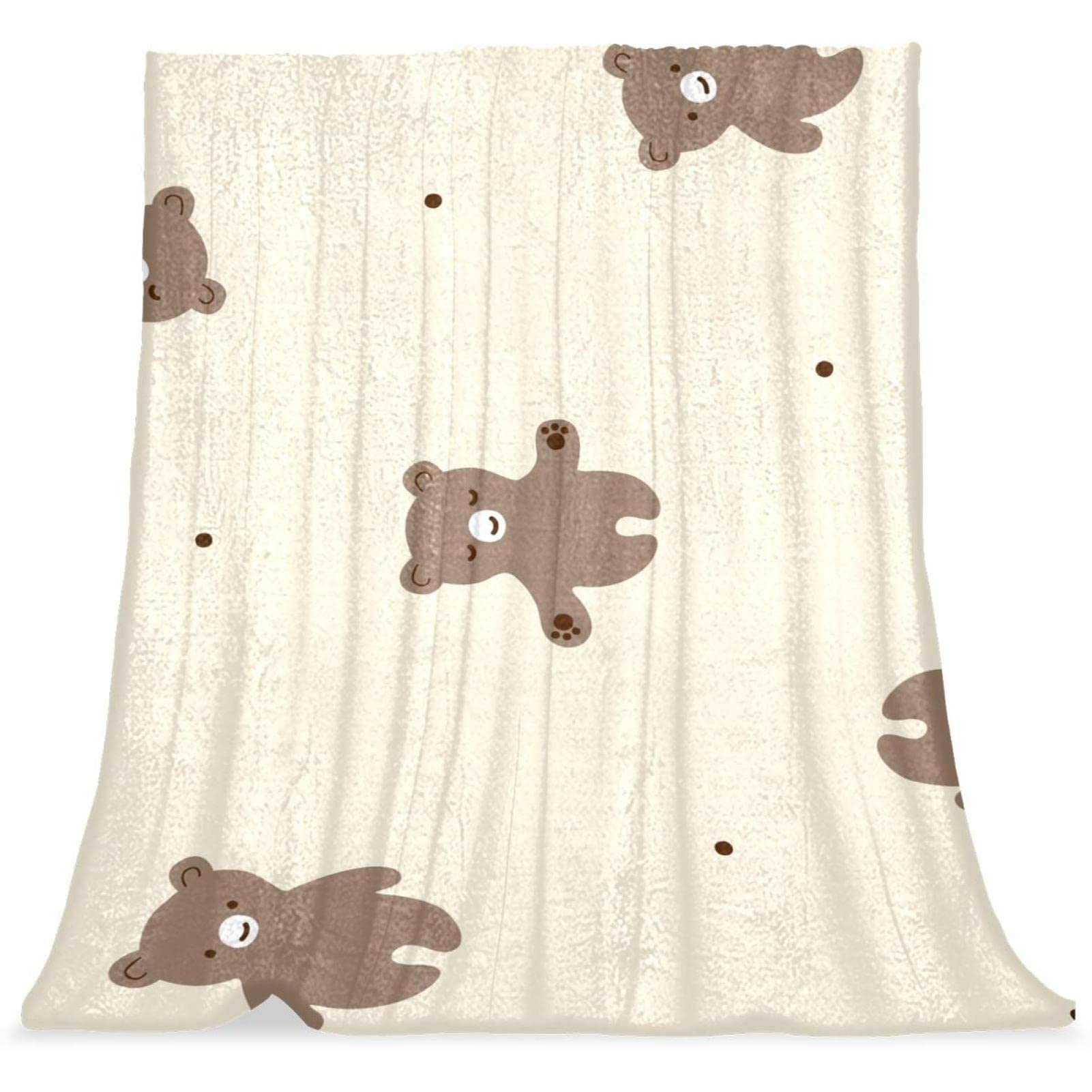 Couverture de lit enfant ours dessin animé pour des siestes douces en hiver