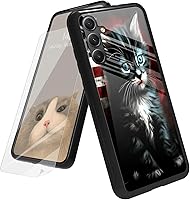 Vista 109 de Funda para Samsung Galaxy A12 5G con protector de pantalla, parte trasera de vidrio templado + TPU de silicona suave que absorbe los golpes