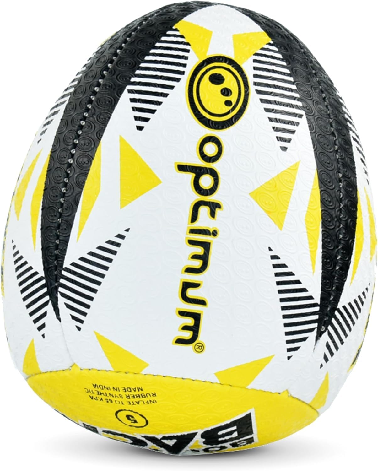 Optimum Rugby Bounce Back Solo Skills Ball - Balanced, Responsive, Accurate Handling & Kicking - Top-Performing Rebound Rugby Ball for Pro Training - 2-Ply, 410g