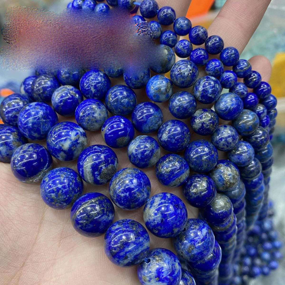 Natürliche echte Lapislazuli-Steinperlen, rund, lose Perlen, 4, 6, 8, 10, 12 mm, für Schmuckherstellung, DIY-Armband, 38,1 cm Strang, Labradorit_a-12 mm, 32 Stück Perlen