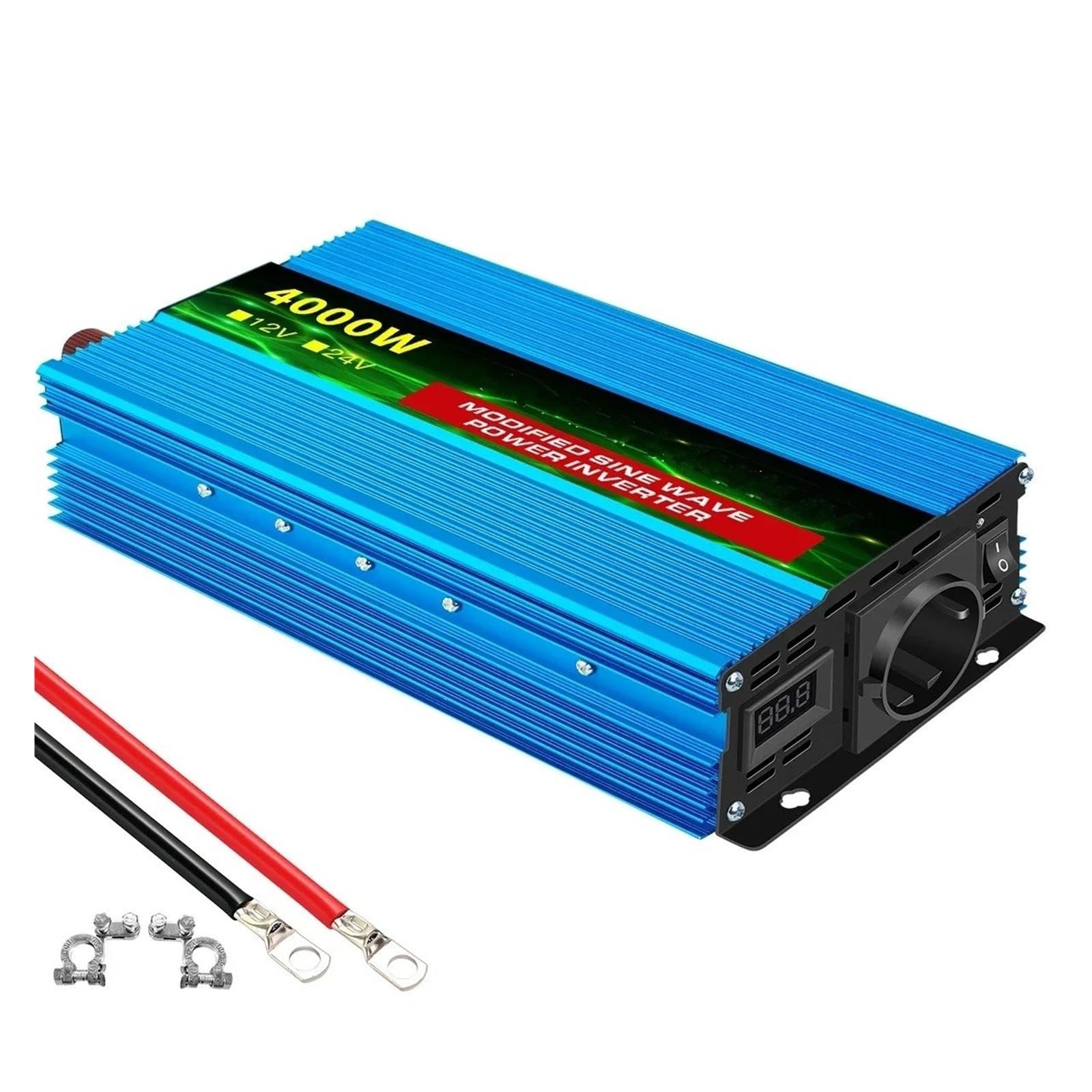 Inversor Onda Sinusoidal Modificada con Pantalla Voltaje 12 V CC A 220 V CA 600 W 1500 W 2500 W 3000 W(EU Socket,12V4000W50HZ)