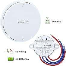 Wireless Switch, Remote Control Light Switch and Receiver No Battery No Wiring - coolthings.us