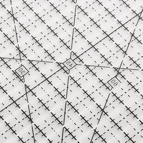 Miniatura 9 de Pssopp Regla de corte con forma encantadora, acrílico transparente, escala precisa, línea de cuadrícula negra, multifunción, regla de colchas, 10.0