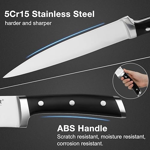 Miniatura 2 de Juego de cuchillos de cocina profesional, juego de cuchillos de chef de 3 piezas, cuchillos afilados para cocina, acero inoxidable de alto carbono,