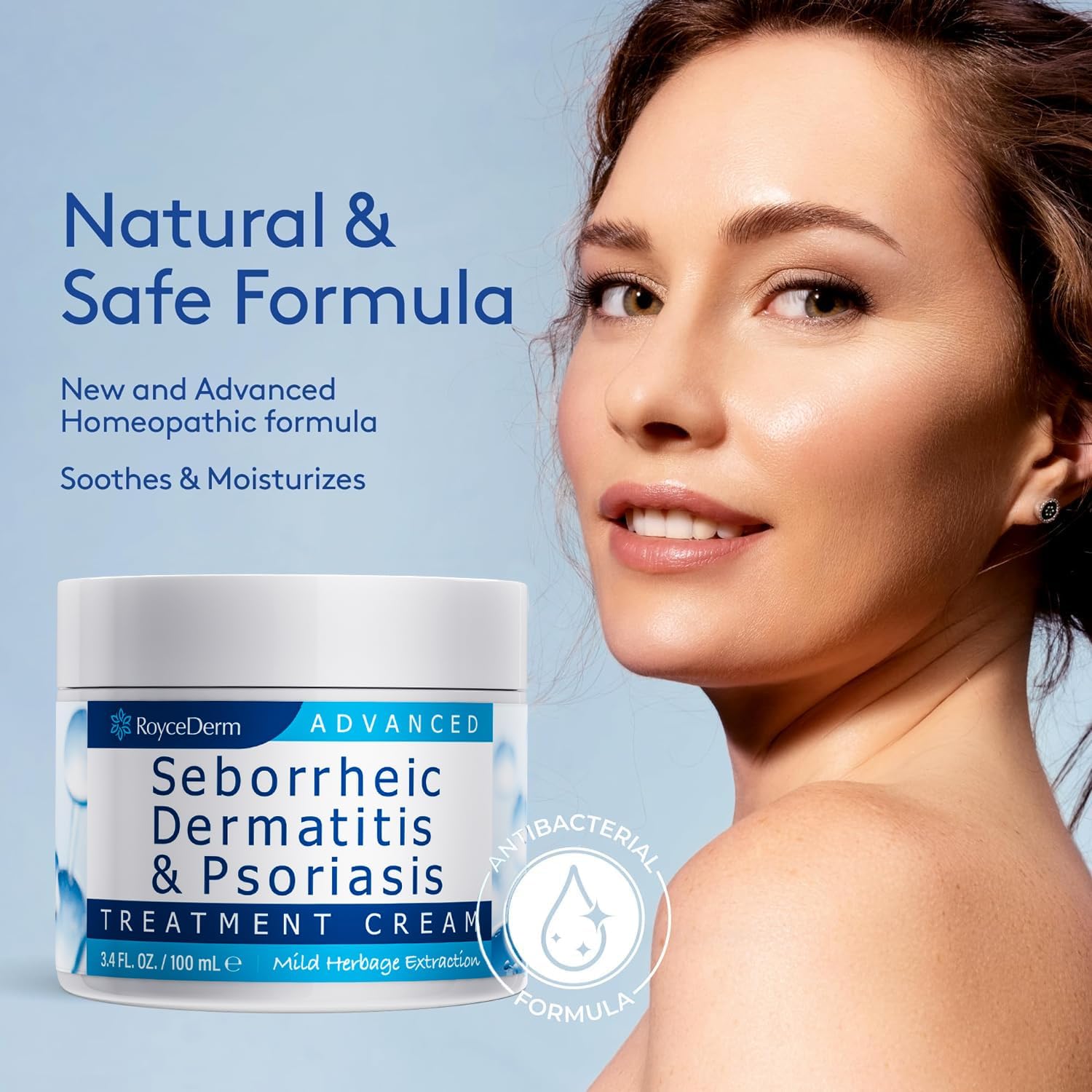 Roycederm Seborrheic Dermatitis Cream, Scalp Treatment for Psoriasis, Folliculitis, Dry Scalp, Dandruff, Anti-Itch Cream for Soothing Relief - 2 Pack