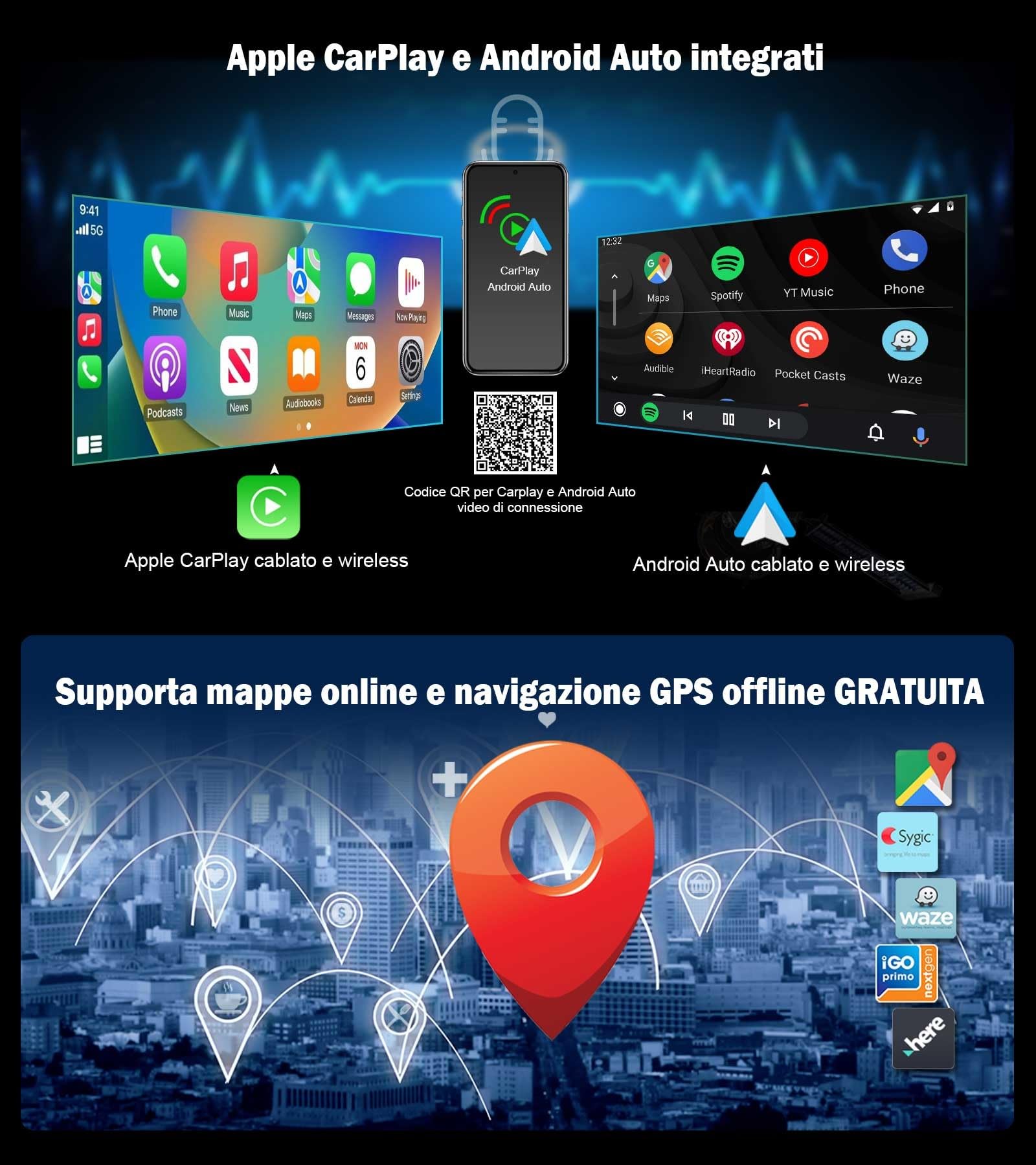 Erisin Android 16 12,3 pollici Qualcomm 8-Core 8GB+128GB Autoradio Navigatore GPS per BMW X5 E70 BMW X6 E71 CIC Schermo tattile iDrive Wireless CarPlay Android Auto Bluetooth 5.1 WiFi Canbus DSP USB