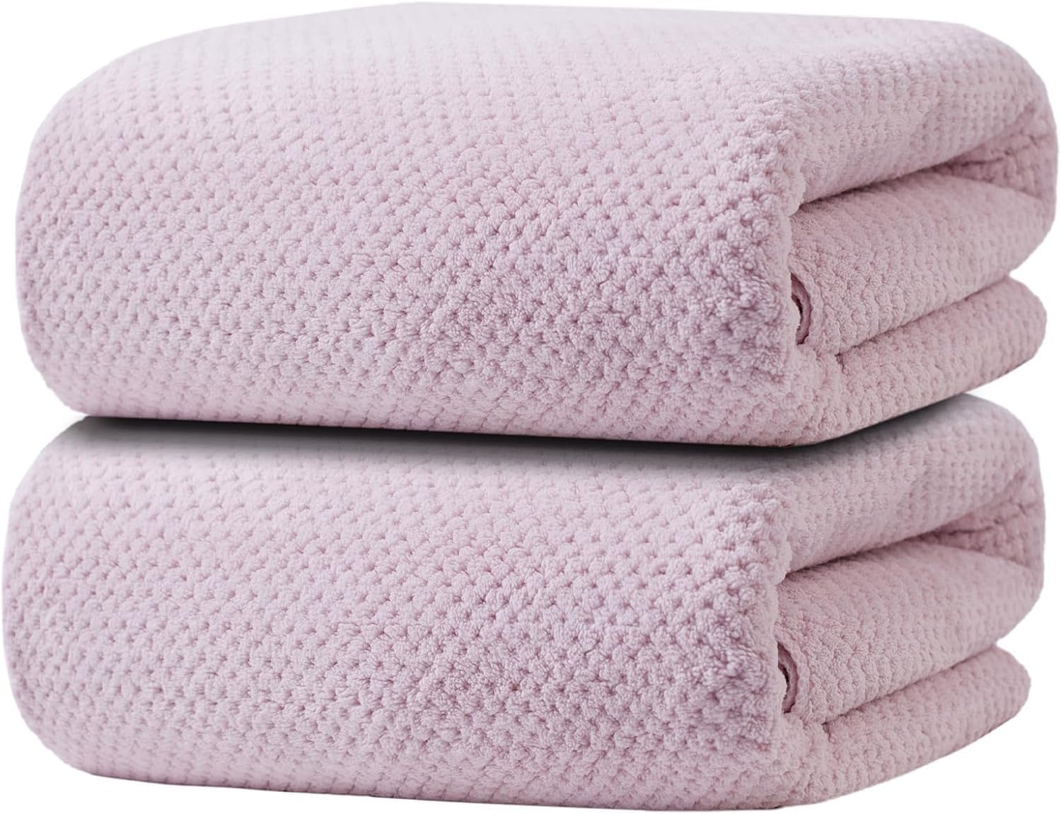 2-Pack Microfiber Bath Towels (27x54Inches) – Ultra Soft, 3X Absorbency, Quick Dry. Lightweight for Body, Yoga, Spa & Fitness. Ideal for Gym, Travel & Home Use,(Purple)