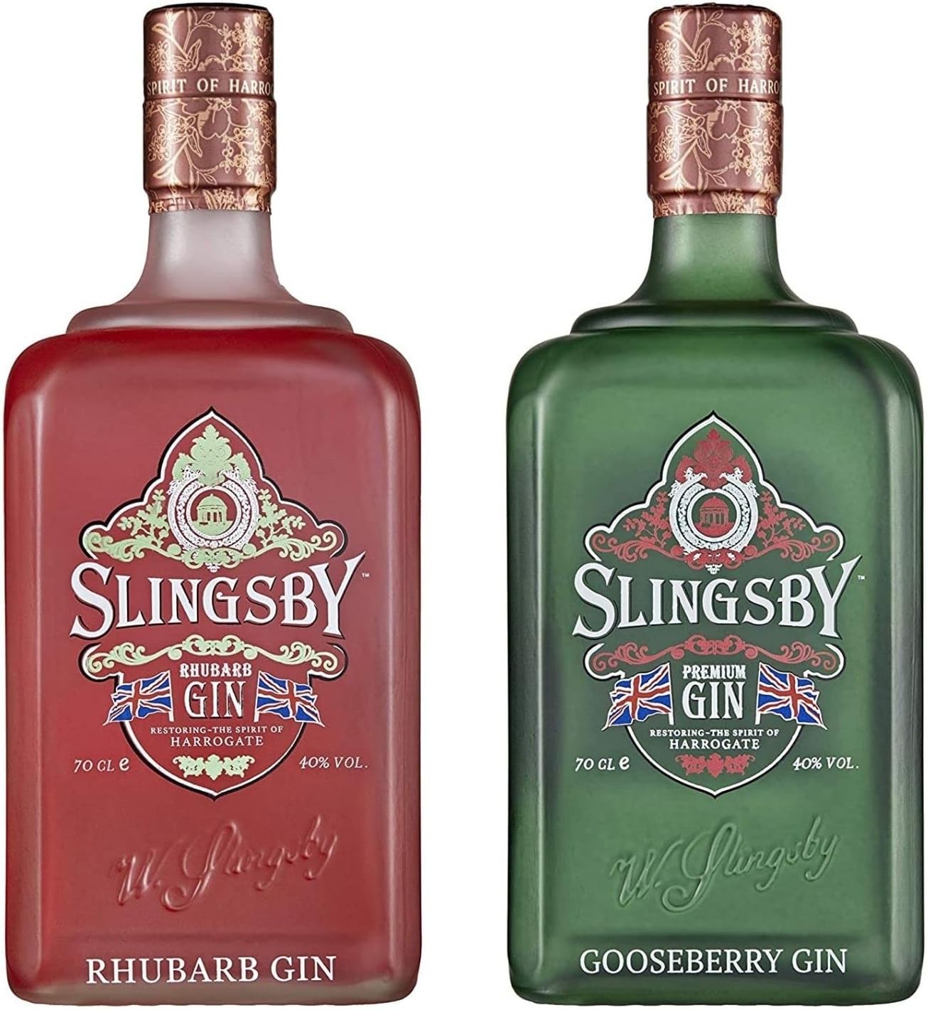 Slingsby Rhubarb Flavoured Gin 70cl + Slingsby Gooseberry Flavoured Gin