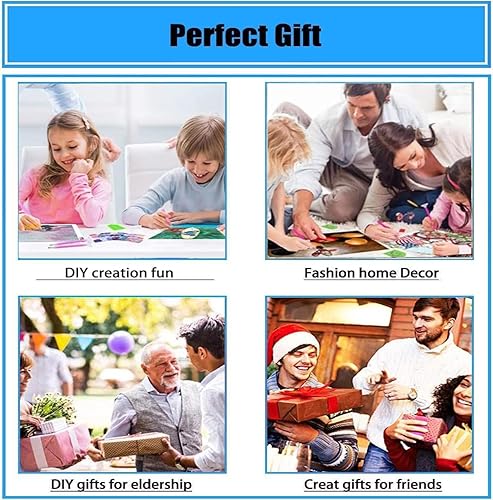 Miniatura 65 de Yunnuo Kits de arte de diamantes para adultos, pintura de diamantes de playa con luz de luna para principiantes, pintura de taladro completo