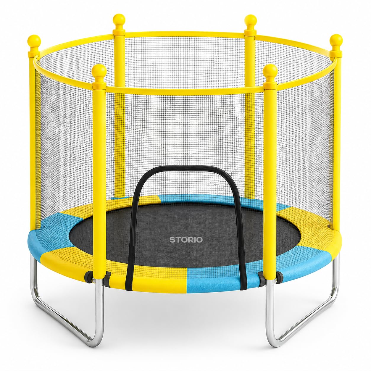 Storio 55 Inch Trampoline with Safety Net for Kids & Adults | Indoor & Outdoor Use | 120 Kg Capacity | Heavy-Duty Stainless Steel Frame & Legs | Safe Jumping Mat | Best Fitness & Fun Gift for Kids-image-26