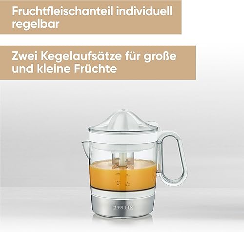 Vista 8 de Severin Citrus sqeezer con 85 W de Power CP 3535, blancoacero inoxidable cepillado