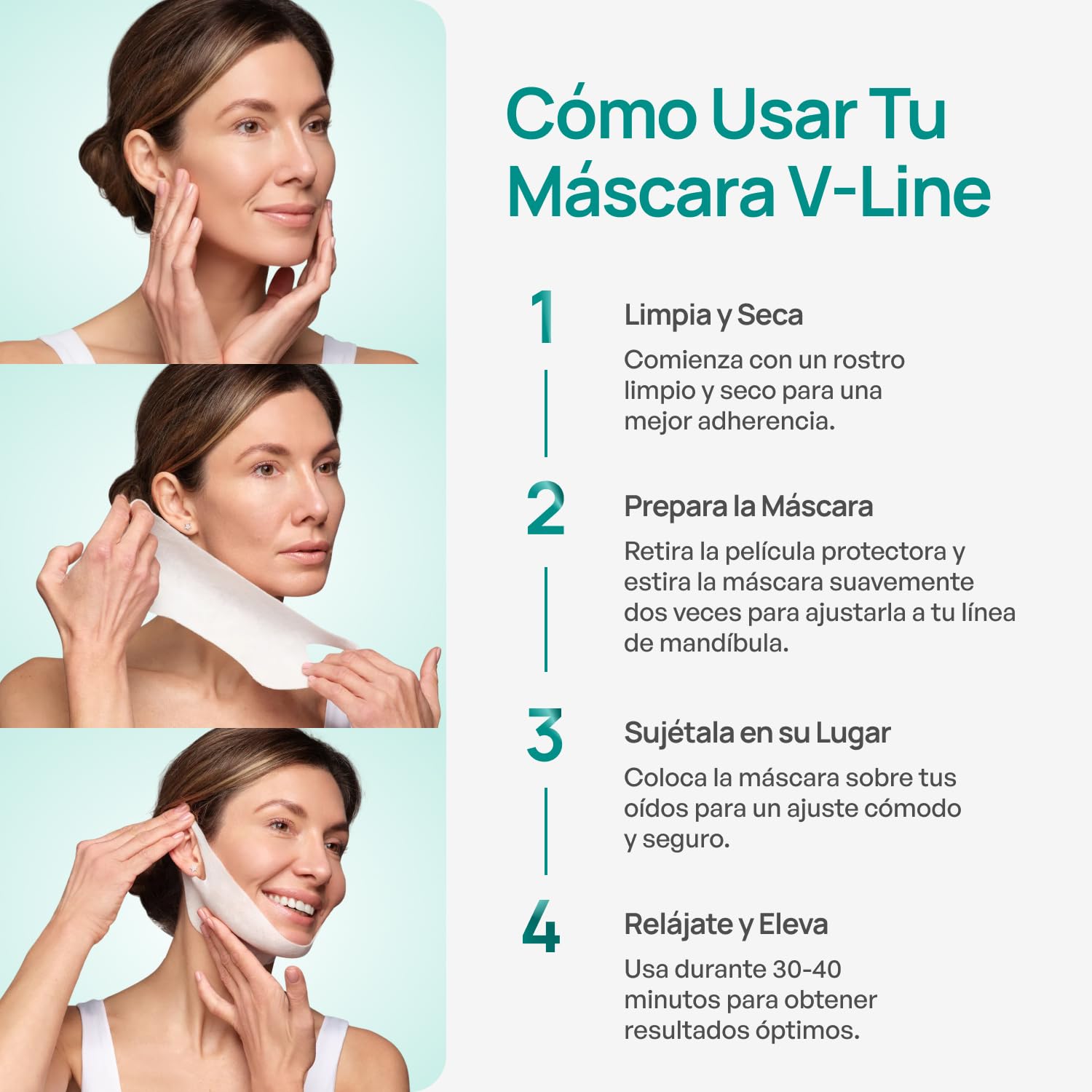 PLANTIFIQUE Maschera Viso Coreana Argilla Vulcanica - Purifica, Affina Pori, Idrata e Calma -110 g & Doppio Mento Cintura Viso V-Line - Soluzione Naturale per un Aspetto Giovane e Fresco - 5 Maschere