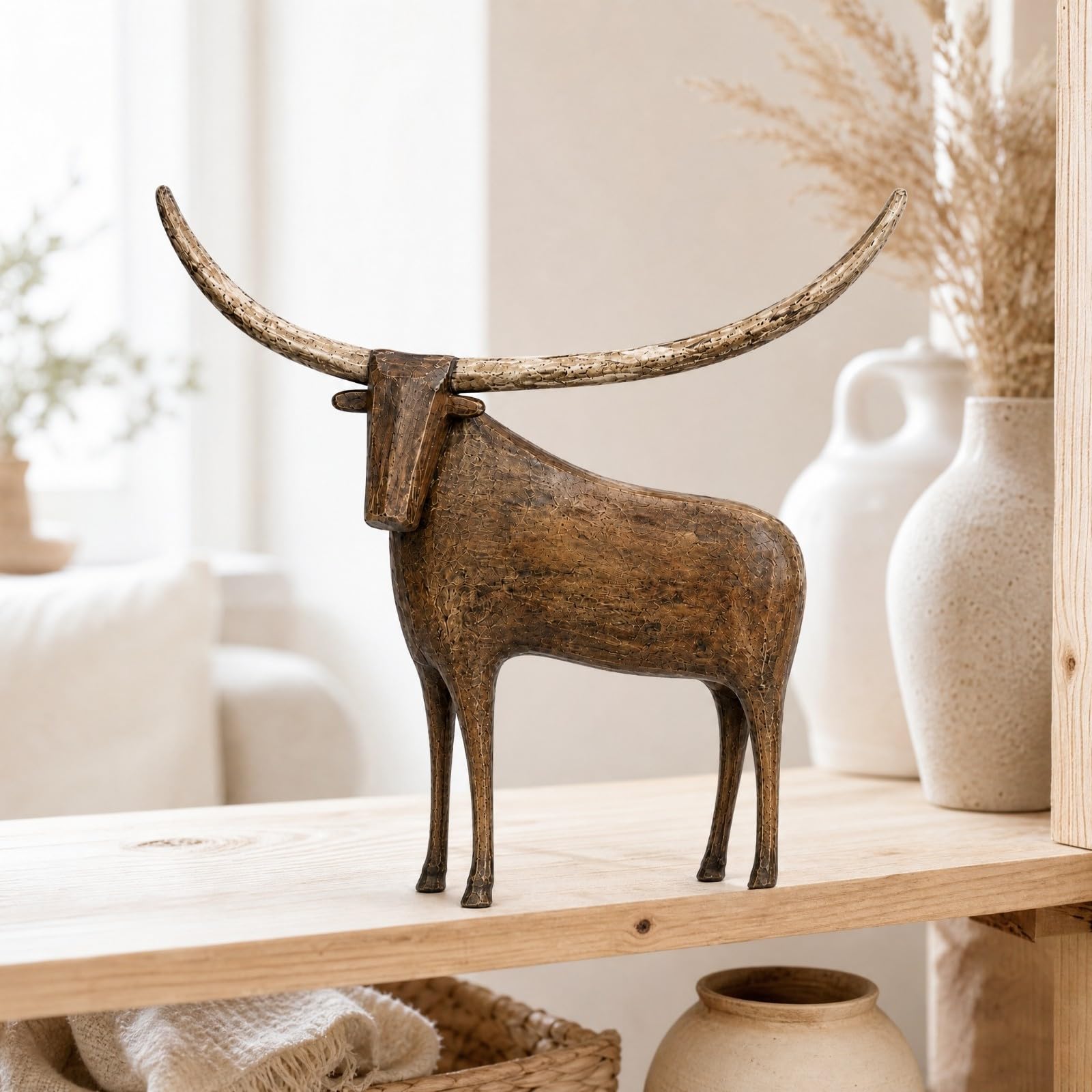 B Baosity Figura Resina Tallado Figura Animal Sólido Adorno Estantería para Recibidor, Oficina,