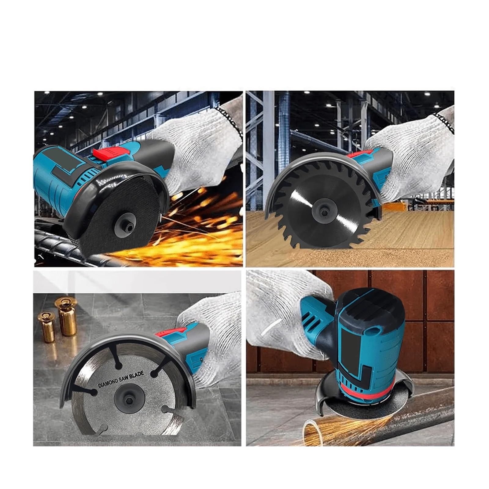Smerigliatrice angolare elettrica a batteria da 3 pollici 76MM M5 12V 19000rpm Strumento di macinaze ricaricabile Rettifica Lucidatura Utensili elettrici taglio Officina(2 x 1.5Ah Battery)