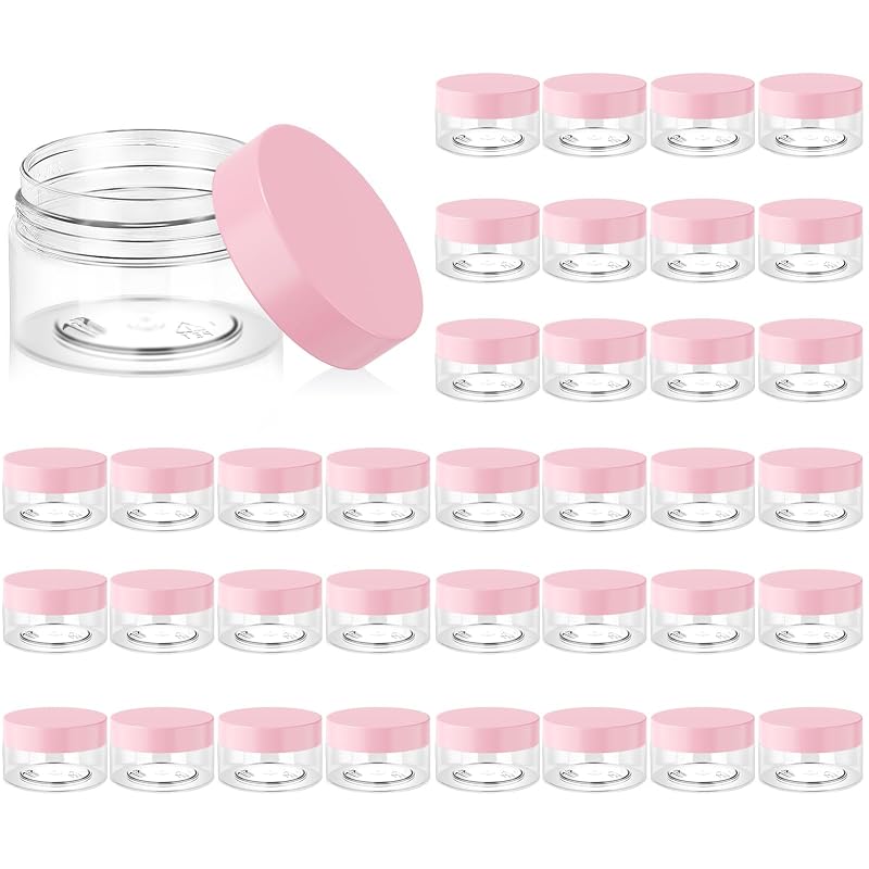 Eternal Moment Frascos plásticos transparentes de 30 mL com tampa, Pacote com 36