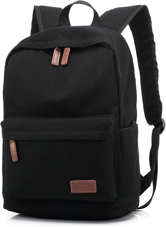 Casual Style Lightweight canvas Laptop Bag/Durable Travel backpacks/Rucksack for Men&Women/Fashion Backpack Fits 15 inch Notebook (Black)