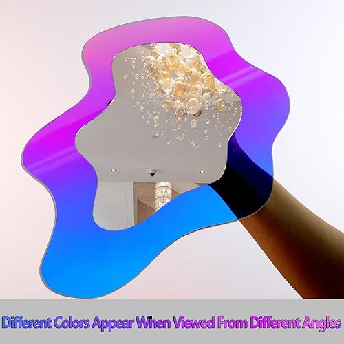 Miniatura 5 de canhard Espejo acrílico iridiscente, espejo estético irregular, decoración de dormitorio, espejo en forma de nube, decoración de pared del hogar