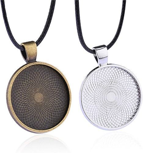 Miniatura 19 de Bandejas colgantes de bisel redondo, cabujón, base en blanco para manualidades, fotos, joyas, hallazgos, fabricación de accesorios, Plata Plata