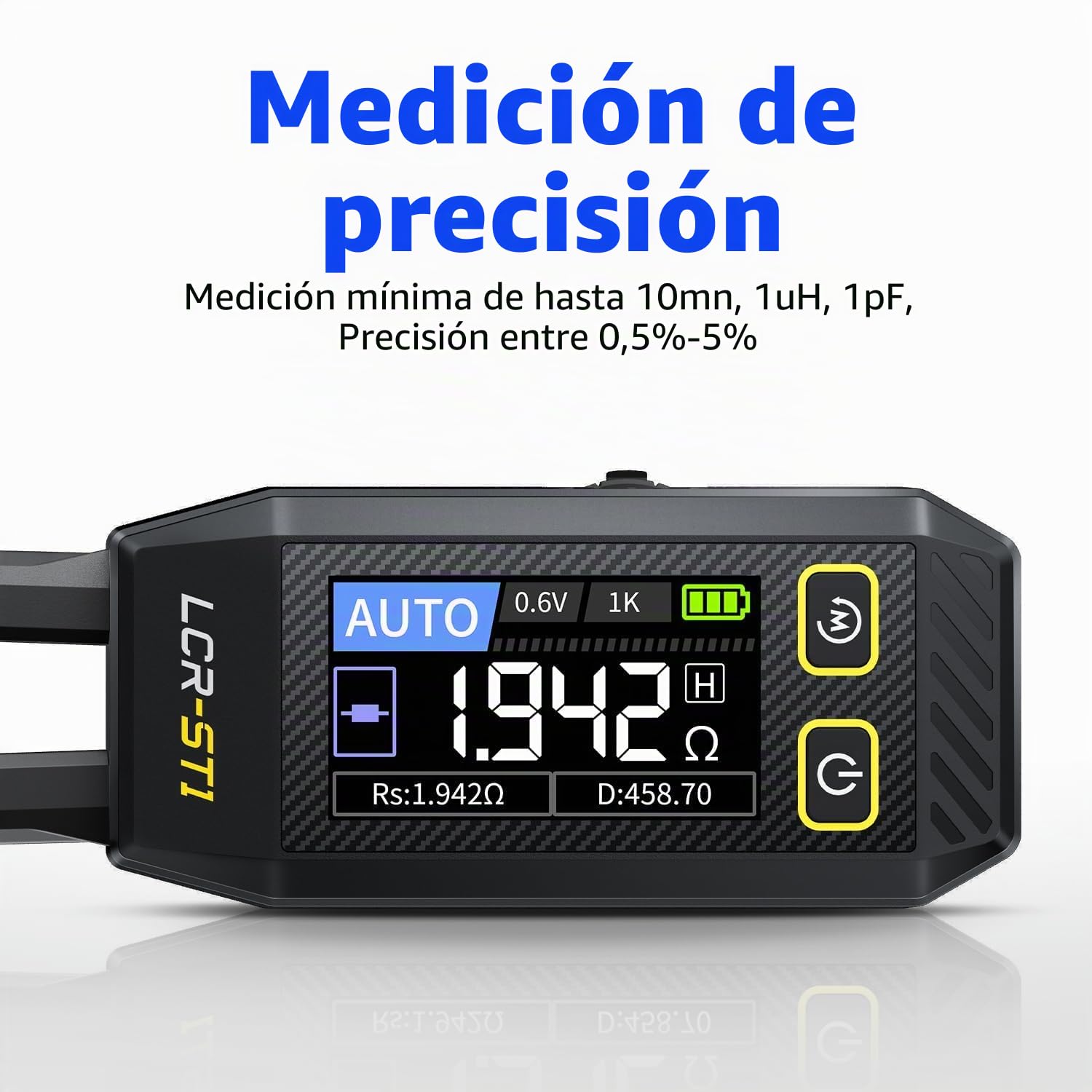 Pinzas de Medición LCR 10KHz,Mini Probador Inteligente SMD, Probador De Diodo De Continuidad De Inductancia De Capacidad, Reconocimiento Automático De Componentes,Componente Electrónico Analiza