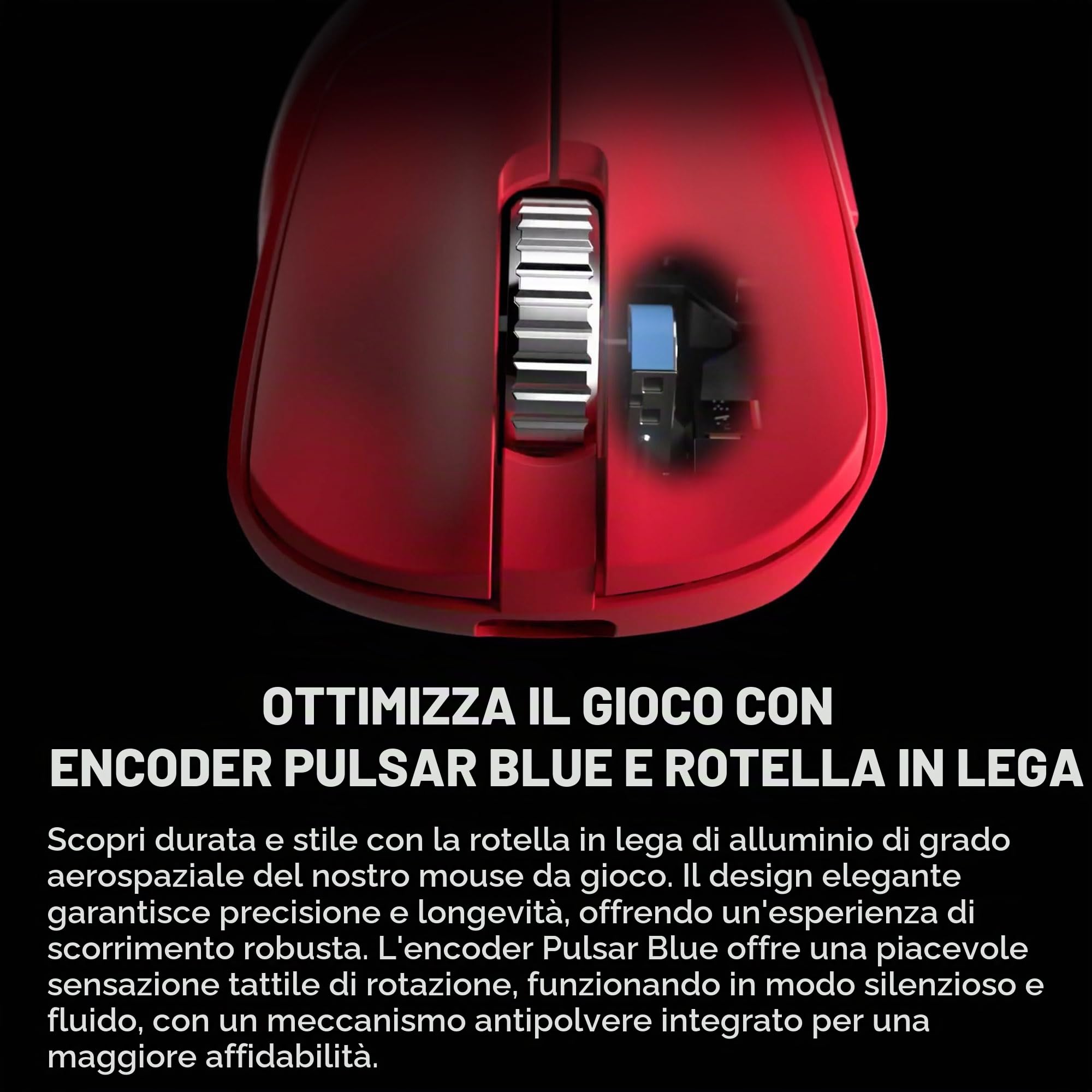 Pulsar Gaming Gears - Mouse da gioco wireless Xlite V3 eS, edizione limitata, ergonomico, interruttore ottico, display OLED, sensore PAW3395, dongle 4K incluso (medio, rosso) (rinnovato)