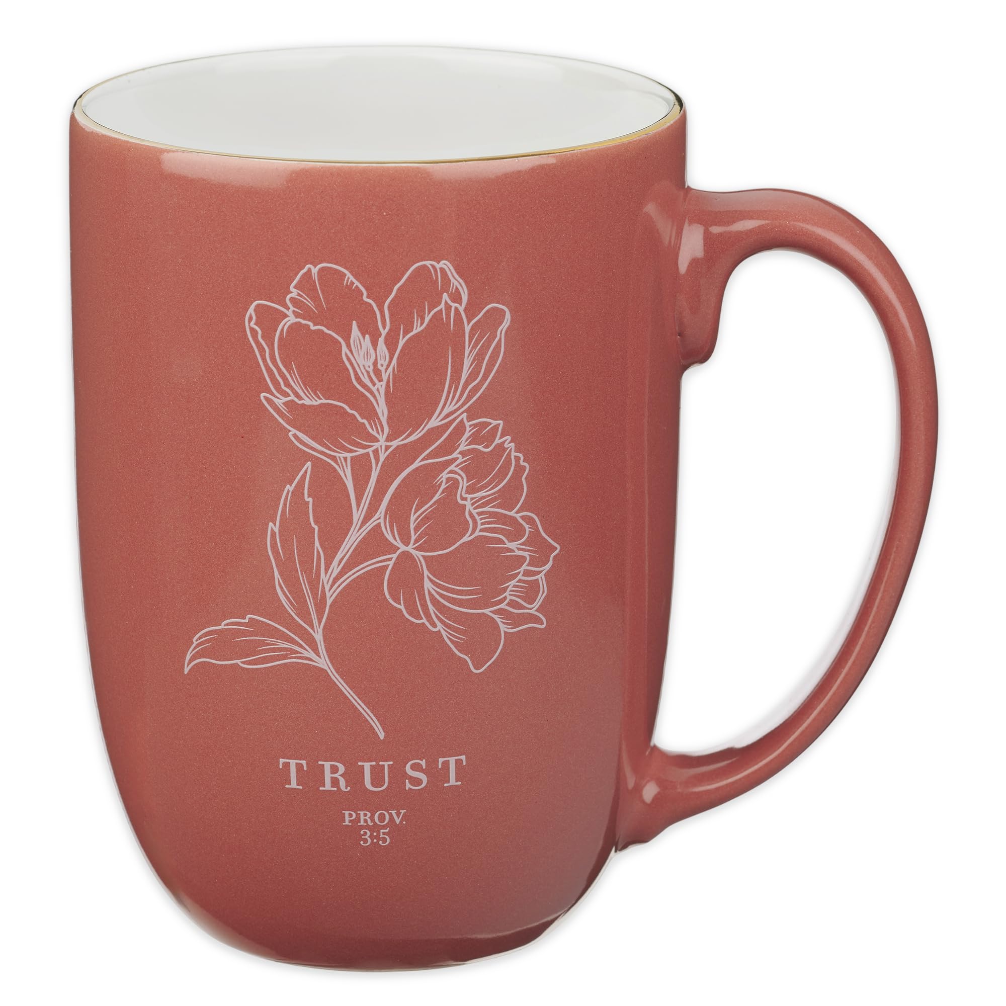 Christian Art Gifts Large Ceramic Coffee Mug for Women: Proverbs 3:5