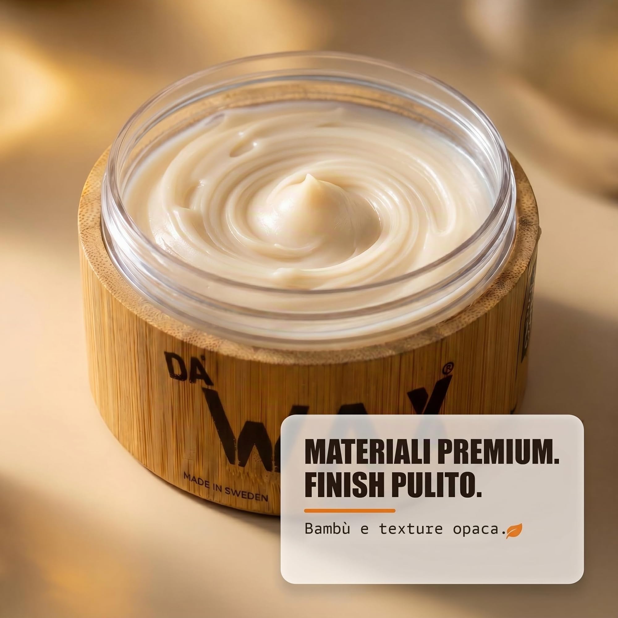 Da'Dude Da'Wax Cera Opaca Uomo 100ml – Tenuta Forte 12 Ore – Senza Parabeni e Siliconi – Tutti i Tipi di Capelli – Confezione Ecologica Bambù