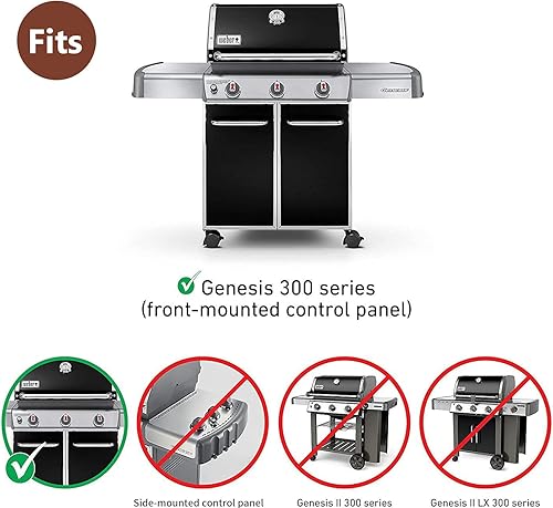 Miniatura 7 de QuliMetal 65505 Deflectores de calor para parrillas Weber Genesis serie 300 (control de montaje frontal), Genesis E/S-310, E/S-330 (2011-2016)