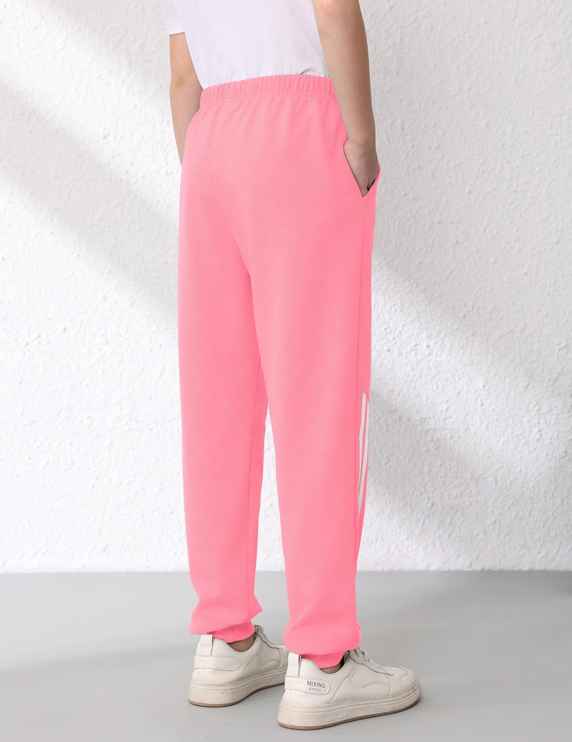 Girls' 3 Pack Sweatpants Kids Cotton Elastic Waisted Joggers Athletic Pants with Pockets 3-14 Years - Image 4
