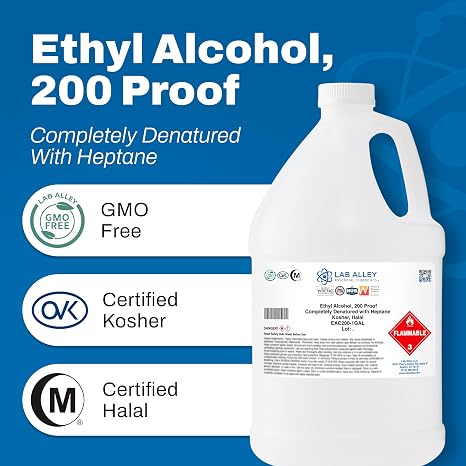 Lab Alley Ultra High Purity 710 Extraction Solvent - CDA 12-A, Kosher Certified, Halal, GMO-Free - 1 Liter
