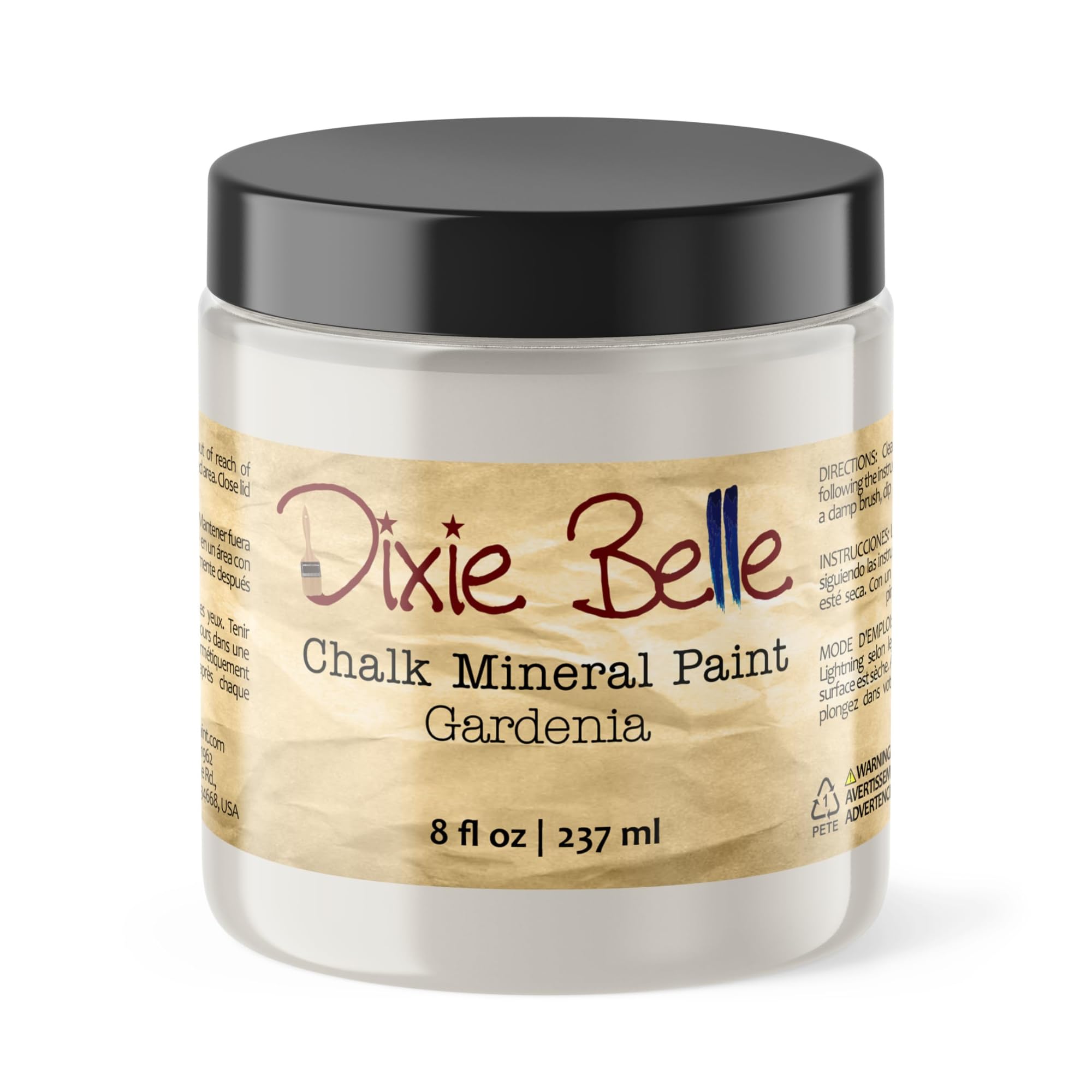 Dixie Belle Paint Company Chalk Finish Furniture Paint - Caviar (32oz) - Matte Black Chic Chalk Mineral DIY Furniture Paint — view 360