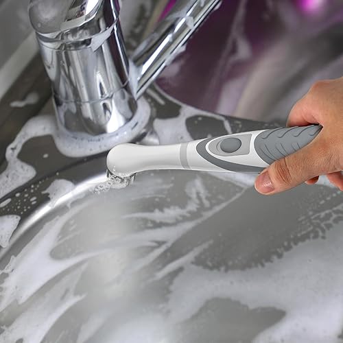 Miniatura 6 de Cepillo de limpieza eléctrico, cepillo eléctrico para lechada con cabezales de cepillo múltiples 4 en 1, cepillo motorizado inalámbrico para