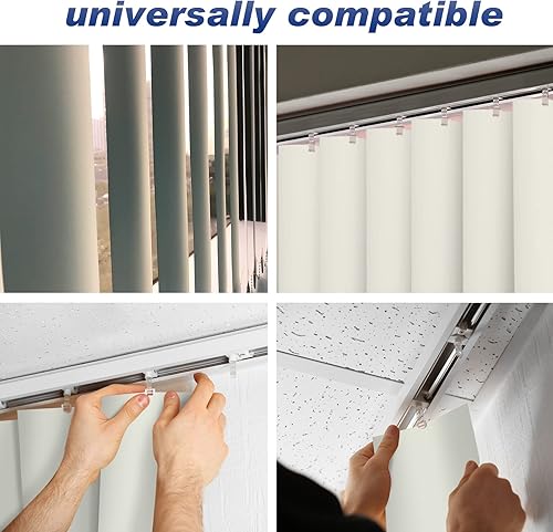 Miniatura 6 de Nuanchu 5 láminas de repuesto para persianas verticales de PVC, piezas de repuesto y 30 pestañas de reparación transparentes, fijadores de