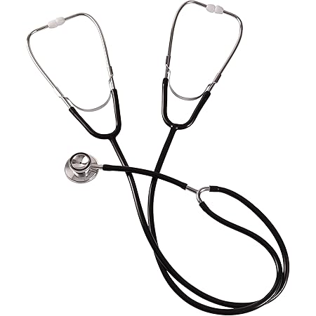 MABIS Dual Head Teaching Stethoscope - Nursing Student Stethoscope - Medical Training Stethoscope, Black