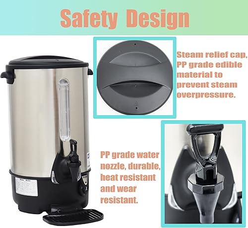 Miniatura 6 de HQHAOTWU 12.9L Hervidor de agua caliente Dispensador de hervir agua Oficina comercial Barril de agua caliente Caldera de agua de acero inoxidable