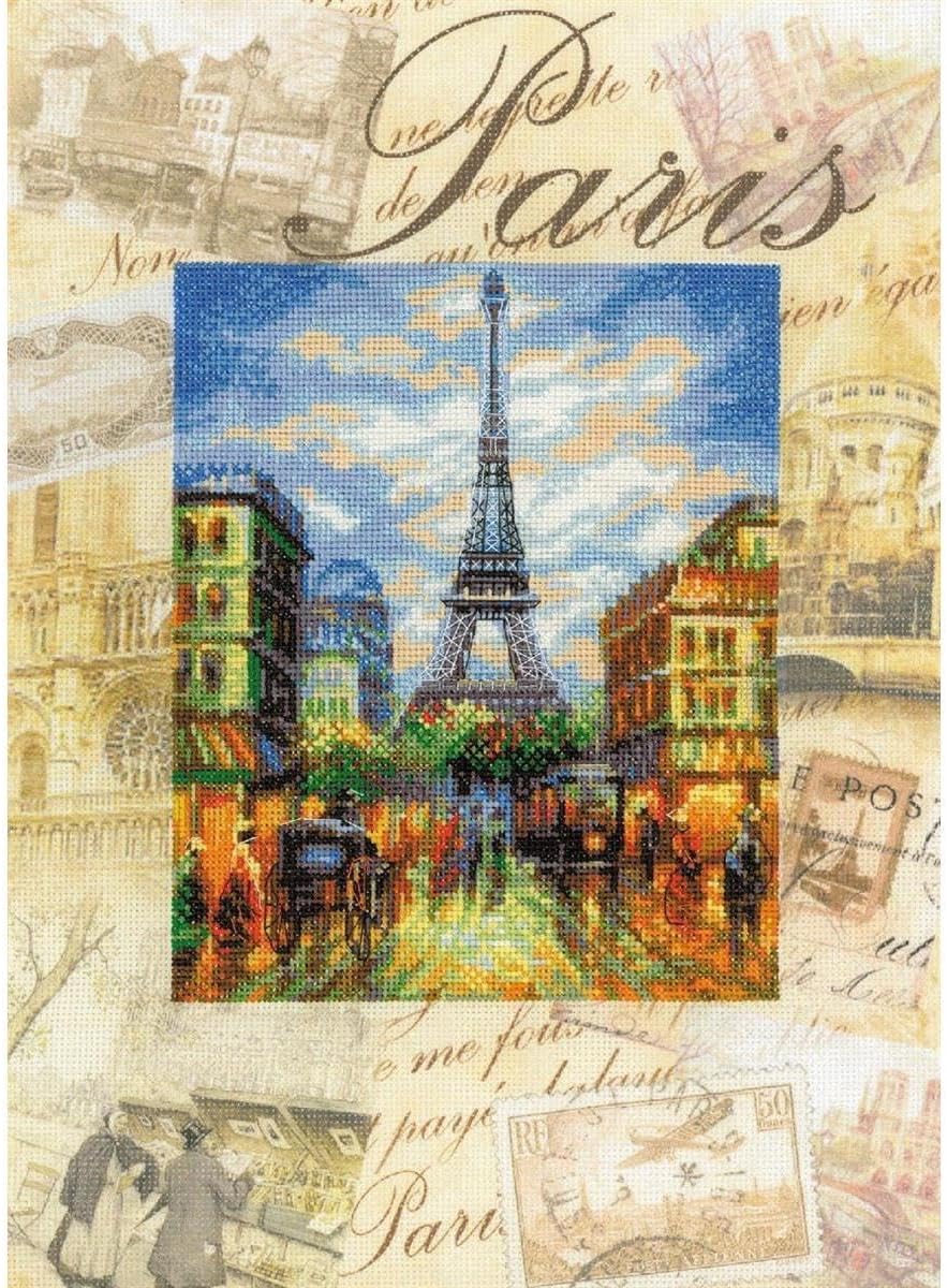 RIOLIS 0018 PT - Cities of the World. Parise - Counted Cross Stitch Kit 11.75" x 15.75" Zweigart 14ct. AIDA With Pre-printed Background 25 Colors