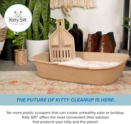 Miniatura 19 de Kitty Sift Paquete de 6 cajas de arena desechables para gatos, sostenible, limpia, Jumbo, paquete de 6