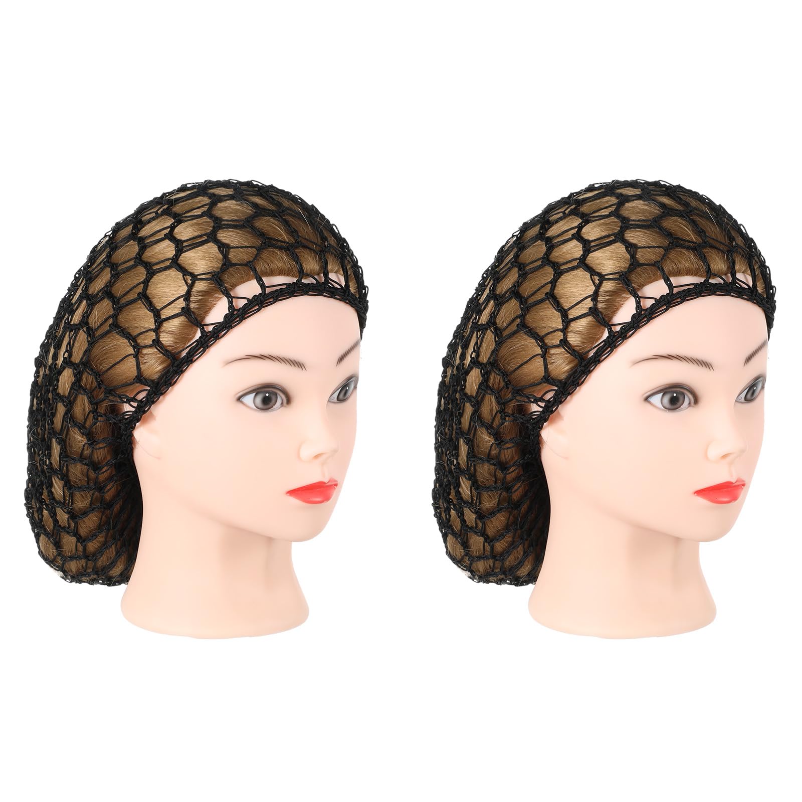 Lot De 4 Filets à Cheveux Au Crochet Pour Femme - Polyester élasthanne, Noir - Pour Dormir, Se Laver, Protéger Les Cheveux