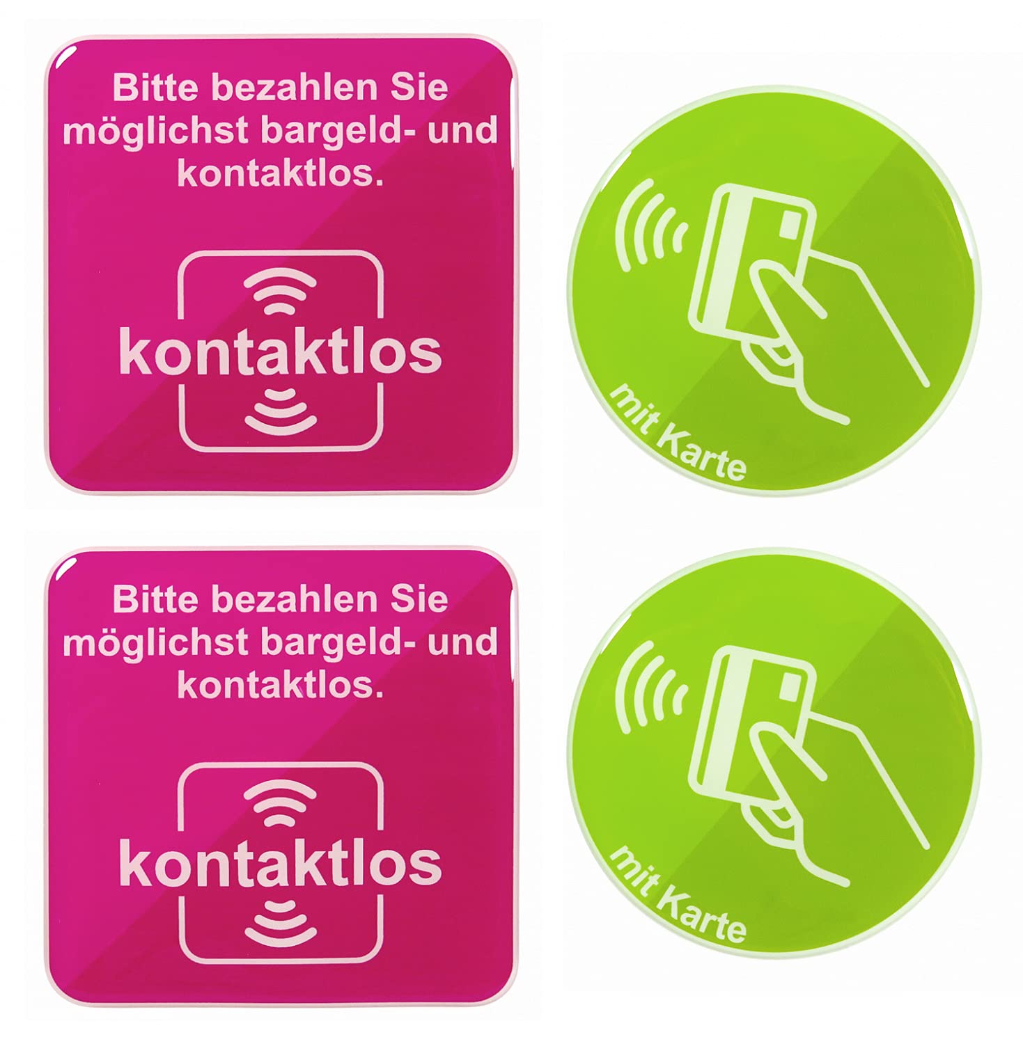BIKE-label 900177VE 3D Sticker 8 x 8 cm - Diameter 7 cm 2 Motifs Each 2 Pieces Cashless Numbers, Various Colours Possible
