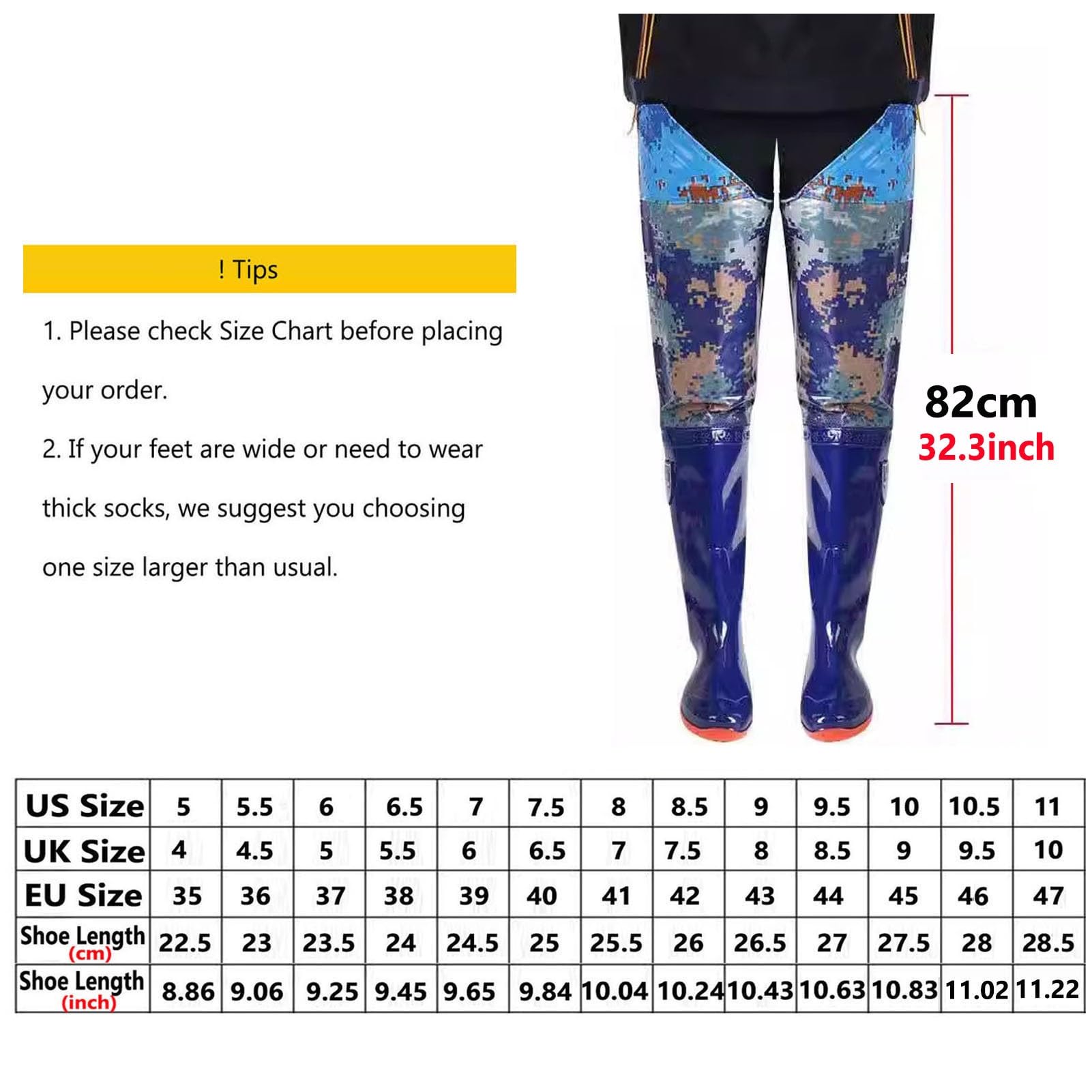 Waders Pesca Stivali da Pesca per Uomo E Donna, Stivali da Pesca con La Mosca, da Pesca, da Caccia, con Suola con Tacchetti E Fibbia Regolabile