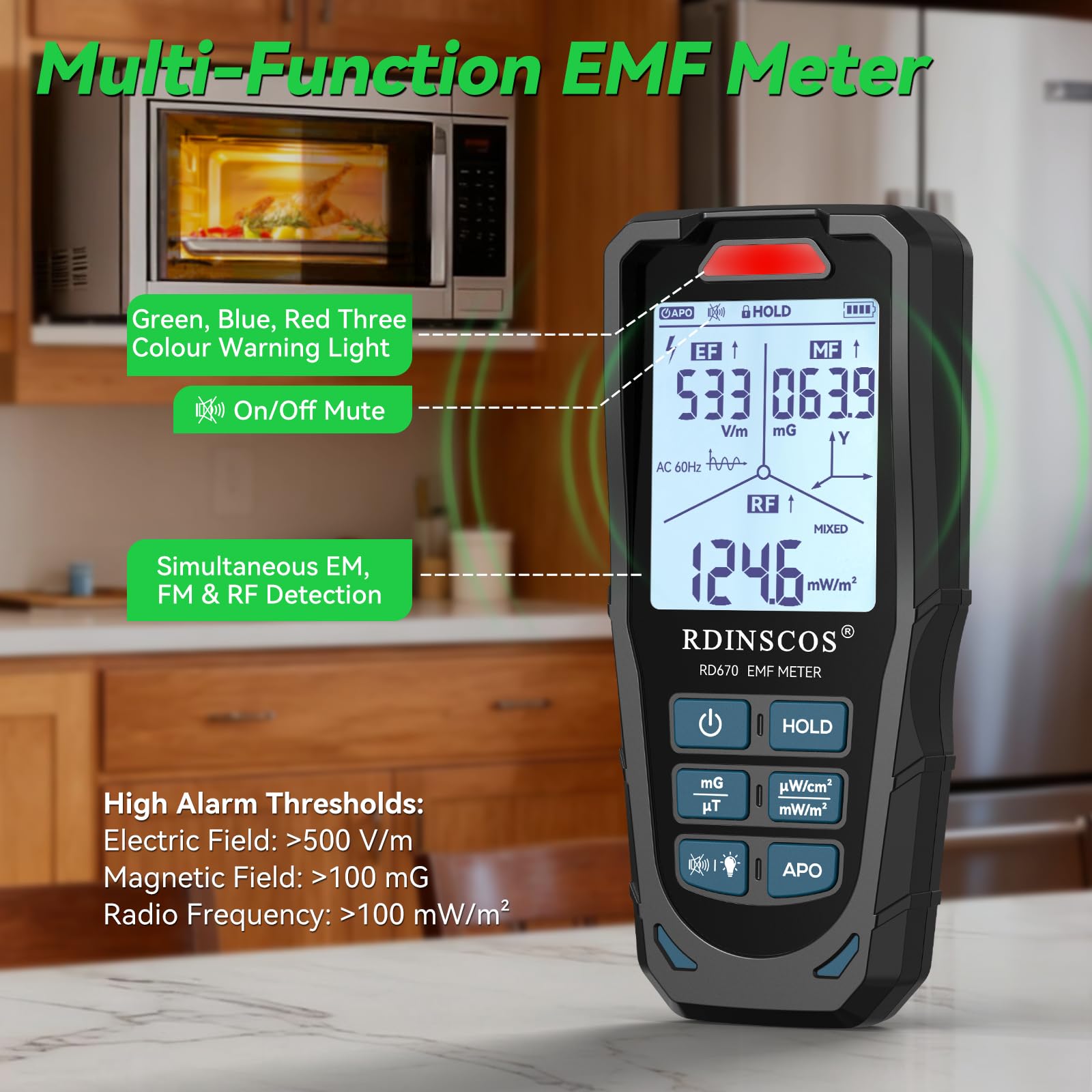 RDINSCOS EMF Meter - Detect 3 EMF Types -7 RDINSCOS EMF Meter - Detect 3 EMF Types -7