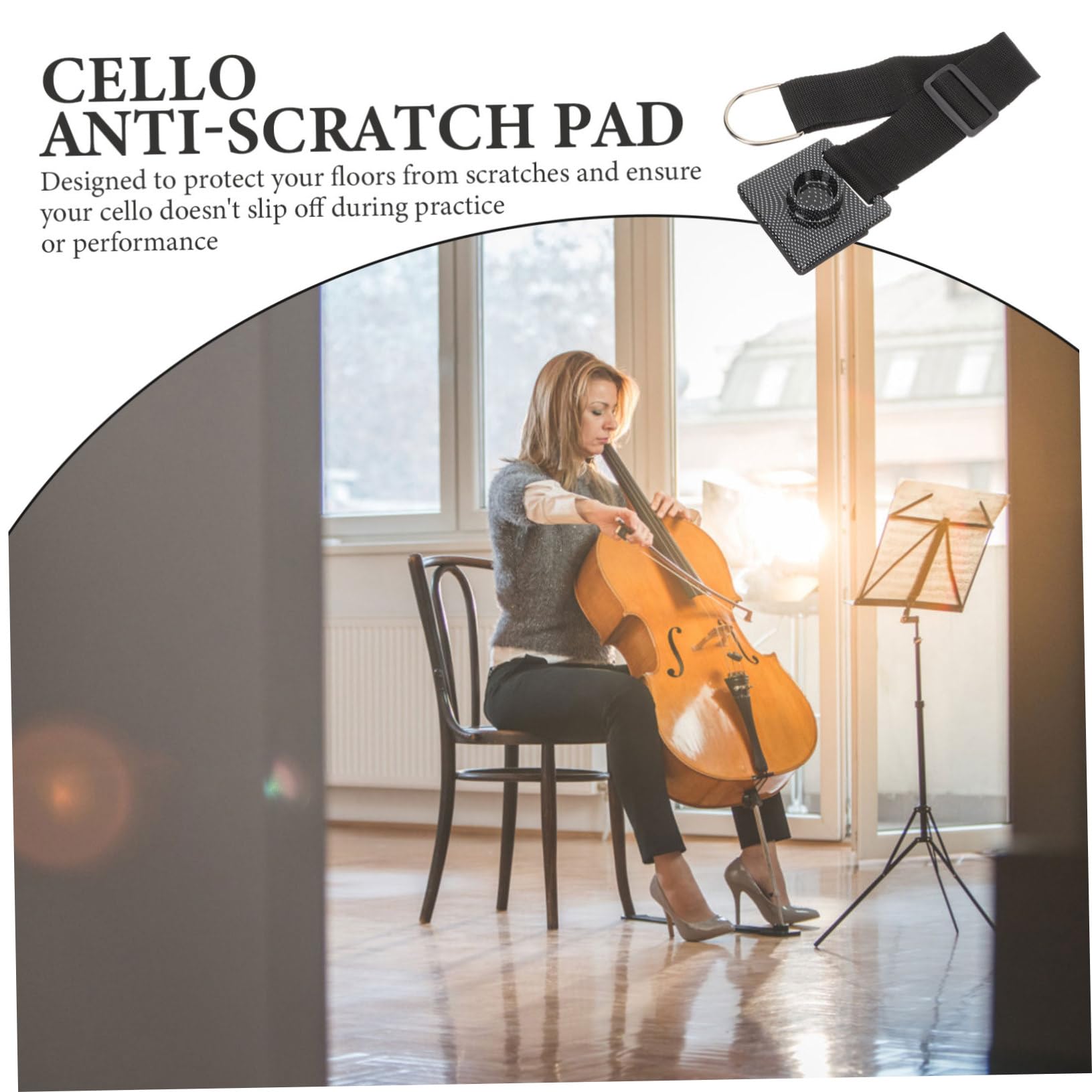 Generic Endpin Anchor Non-slip Pad Adjustable Strap Skid Resistance Device for Endpin Pad