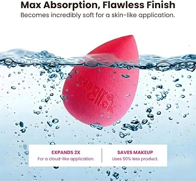 Makeup Sponge Set Beauty Blender Sponges for Foundation Liquid Cream & Powder Latex-Free Face Makeup Sponge Puff Soft Tear Drop Blender for Blending Smooth Even Flawless Finish Pink & Orange