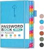 Small Password Keeper Book with Colorful Alphabetical Tabs, Hardcover Password Log-book for Internet Password and Website Address, 4.1×6.2 Password Notebook for Home Office Blue