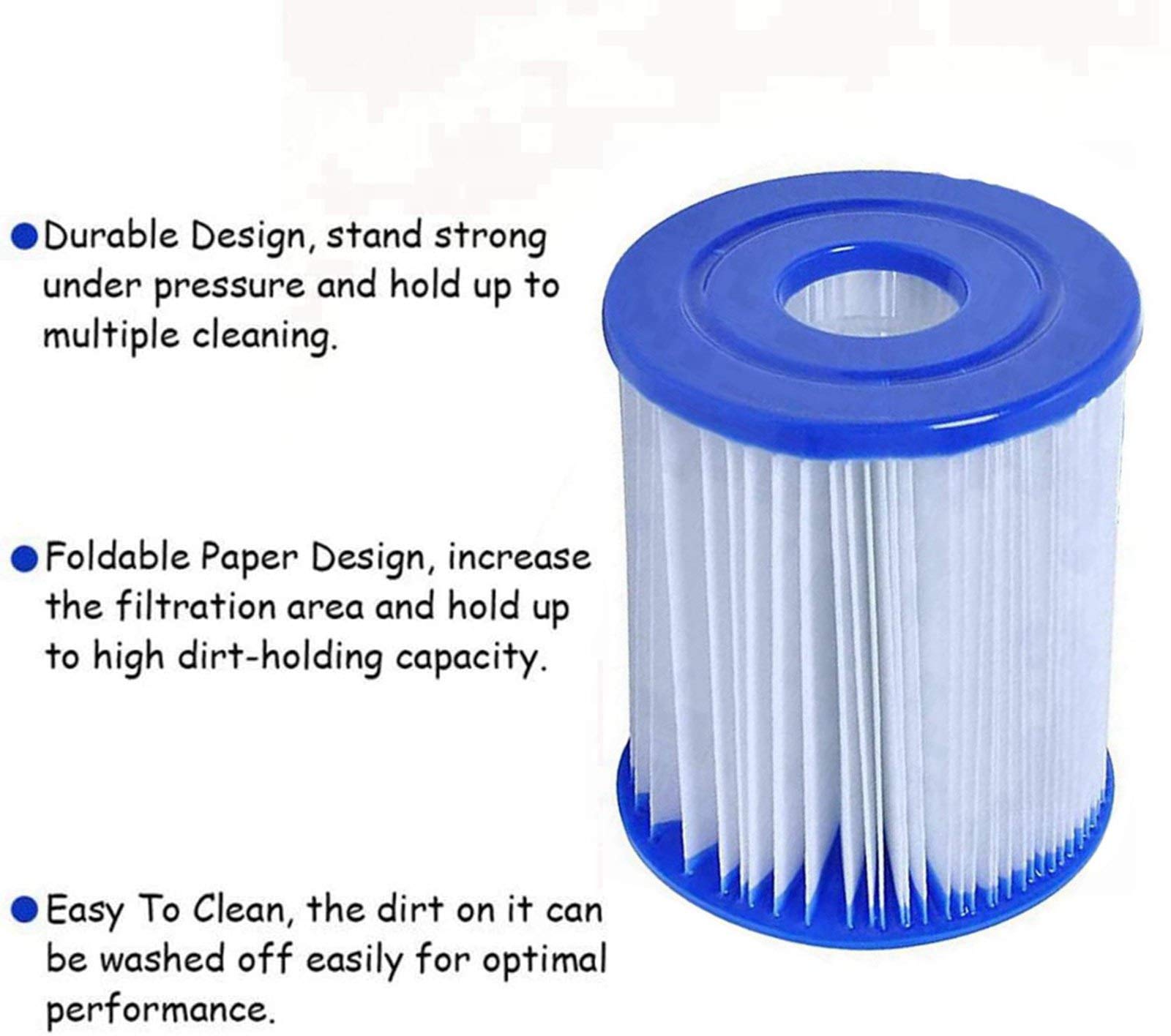para Bestway 58093 - Filtros de Cartucho, Cartucho de Filtro de Piscina Tipo I, Filtro Bomba Piscina para Bestway 58381 (4 PCS)