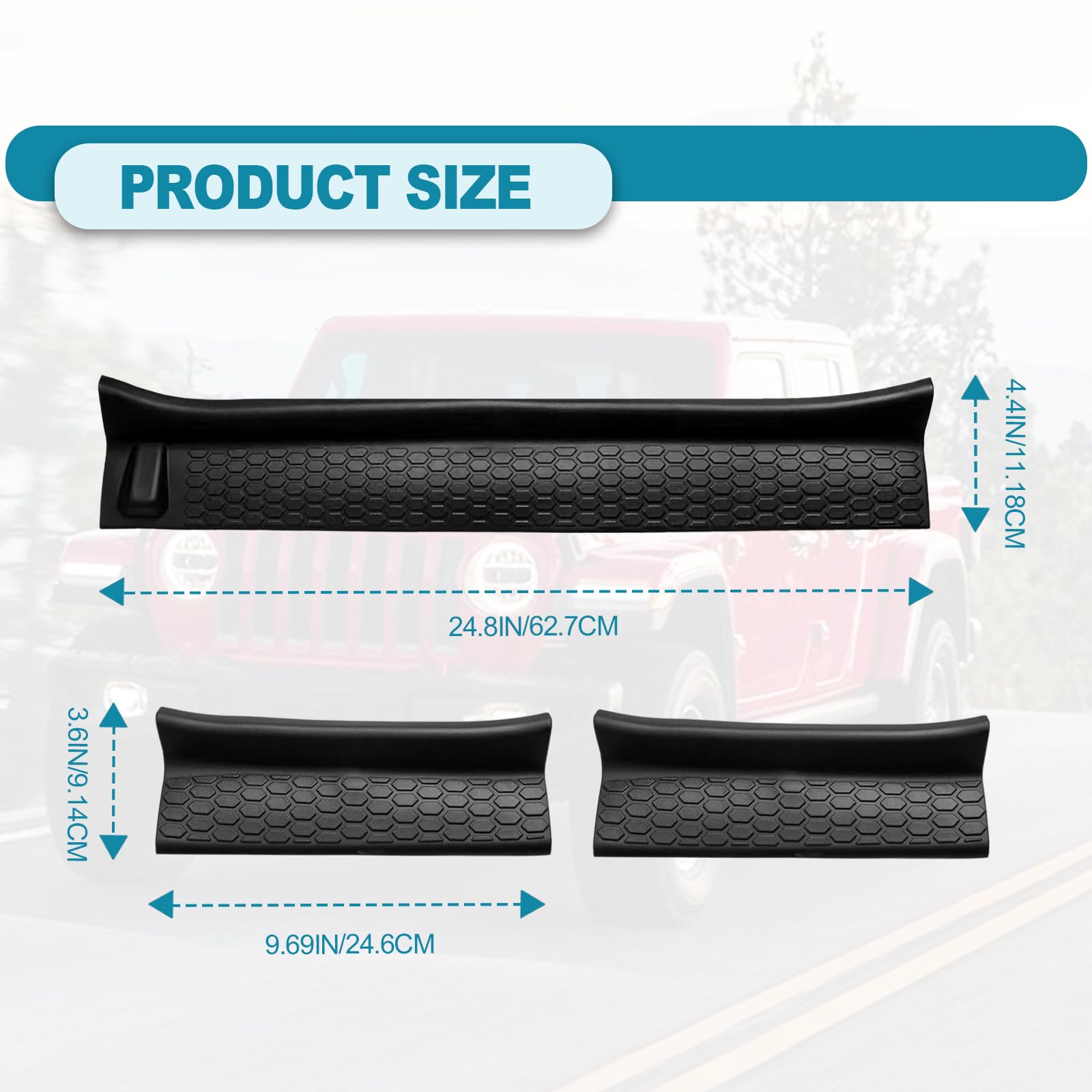 4pcs/Set Door Sill Guards Flexible Rubber Door Sill Entry Guard, Door Sill Guards Kit Compatible with Wrangler JL JLU Gladiator JT 2018 2019 2020 2021 2022 2023 2024, Door Sill Protector Replacement