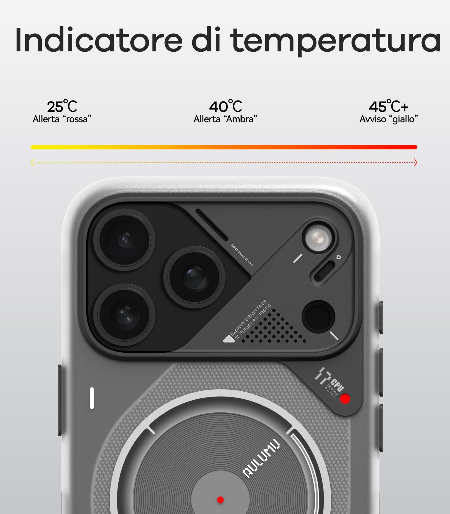 Aulumu A17 Cover Magnetica per iPhone 17 Pro Max Custodia Compatibile con Magsafe Cover con Tecnologia IMD e CoolHyper Termica, Touch V2 Camera Control, Antigraffio Protettiva Case, Bianco Traslucido