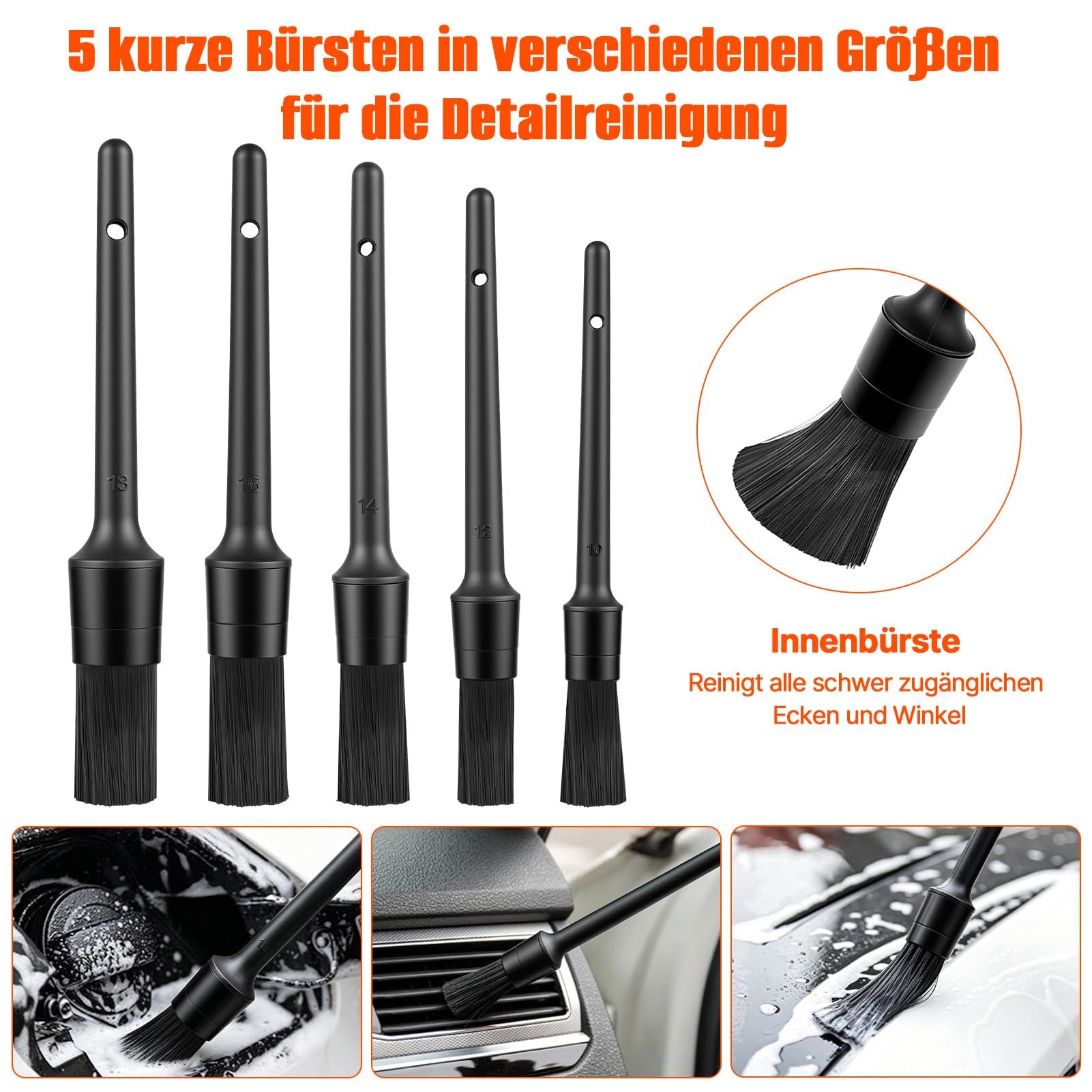 Autowaschbürste mit Teleskopstiel–3,6 m Alu-Teleskopropeller,Multifunktions